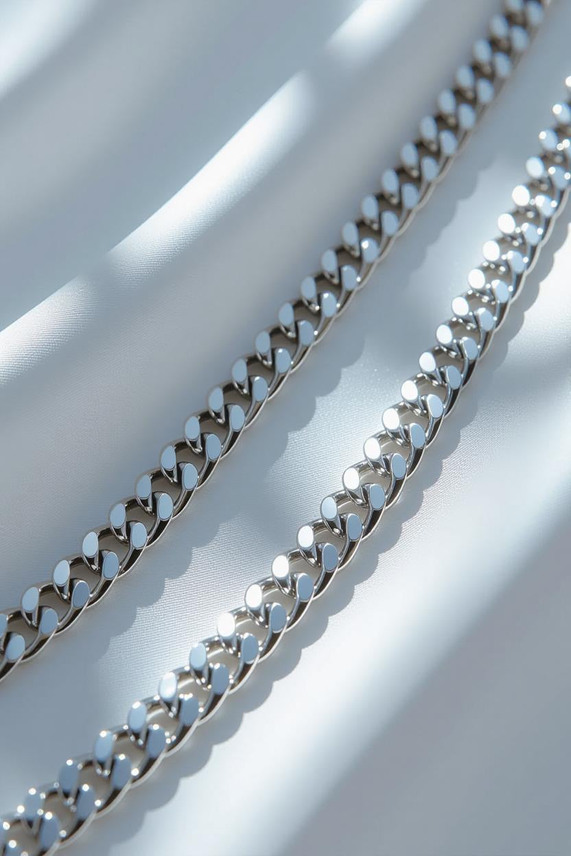 8mm Silver Stainless Steel Cuban Link Chain