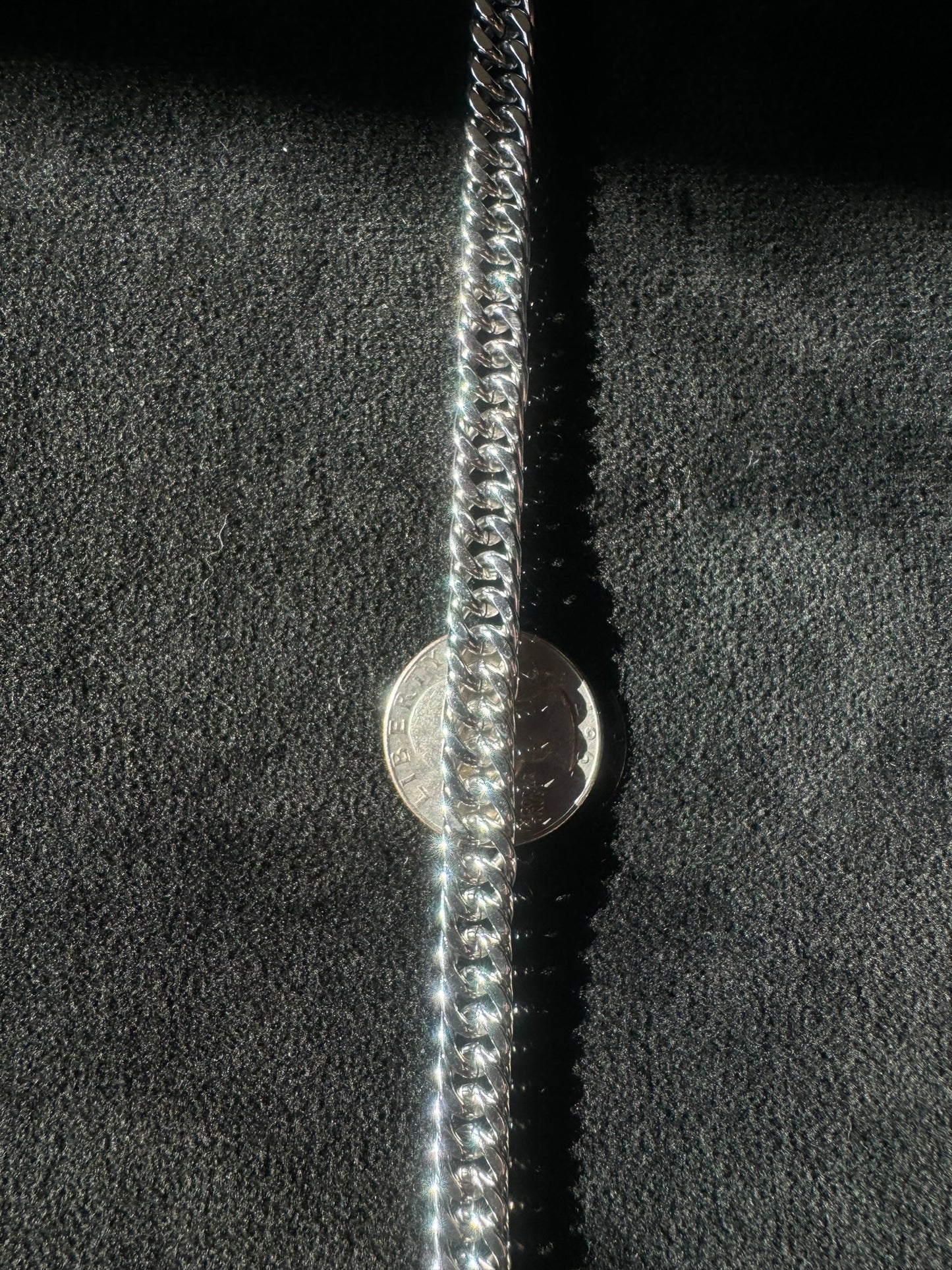 8mm Silver Stainless Steel Cuban Link Chain