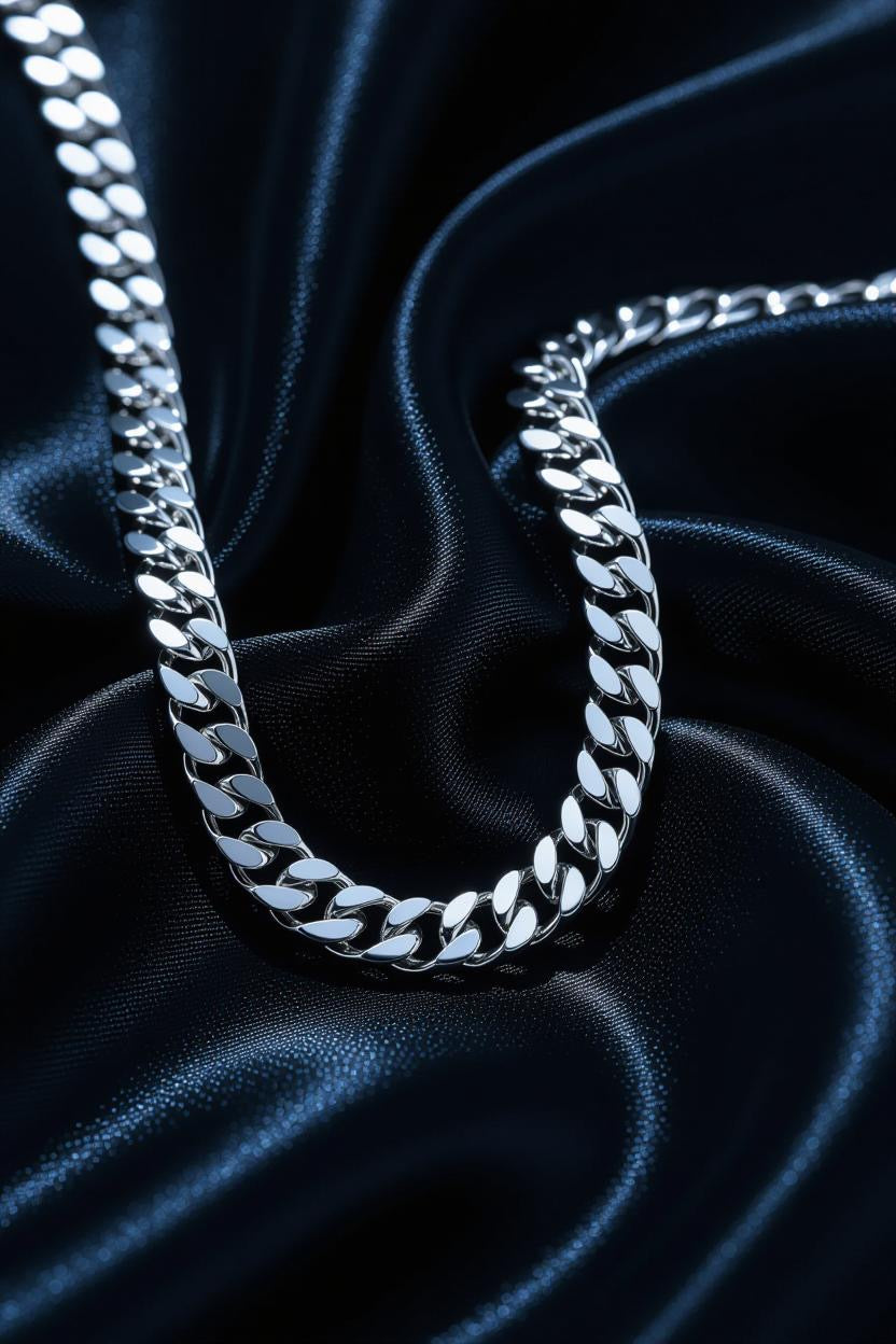 8mm Silver Stainless Steel Cuban Link Chain