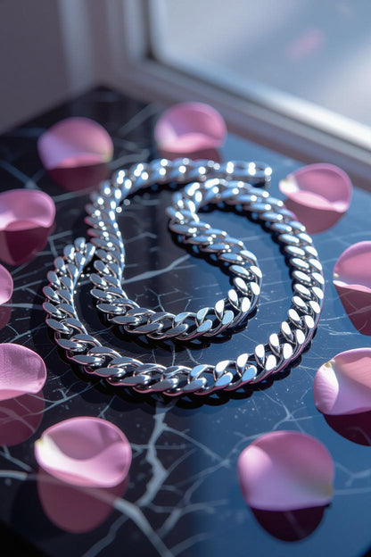 10mm Silver Stainless Steel Cuban Link Chain