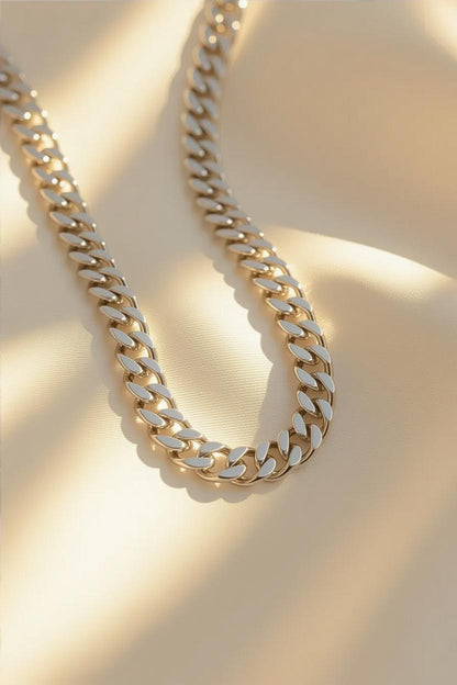 3.5mm Silver Stainless Steel Cuban Link Chain