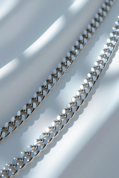8mm Silver Stainless Steel Cuban Link Chain