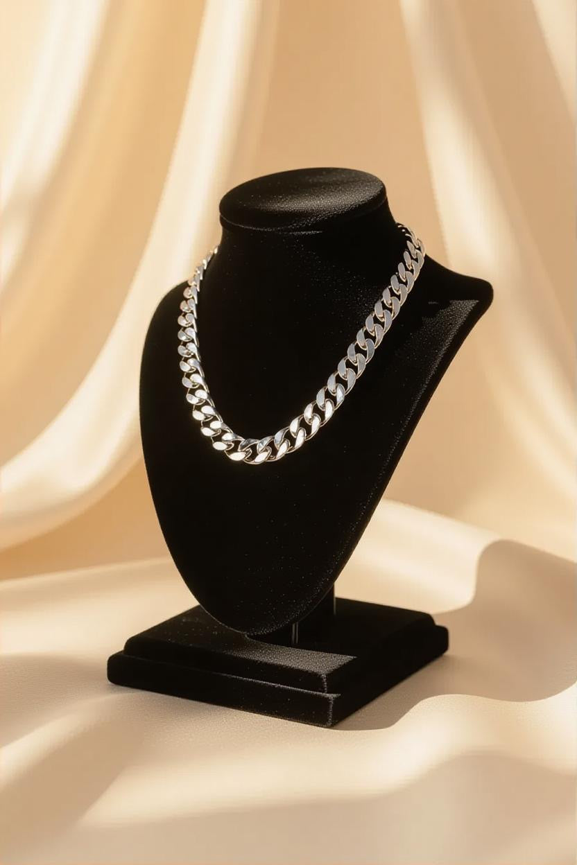 10mm Silver Stainless Steel Cuban Link Chain