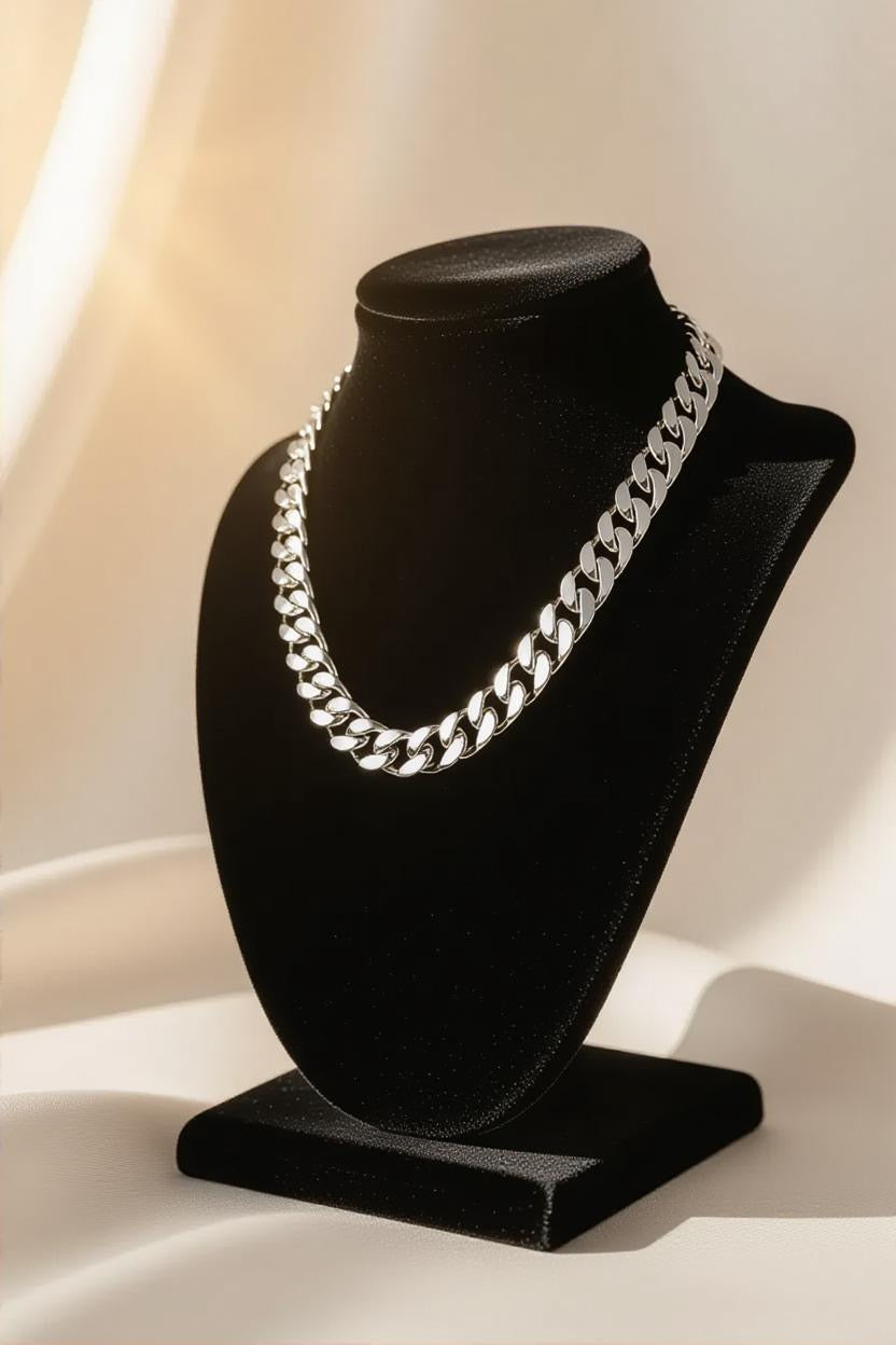10mm Silver Stainless Steel Cuban Link Chain