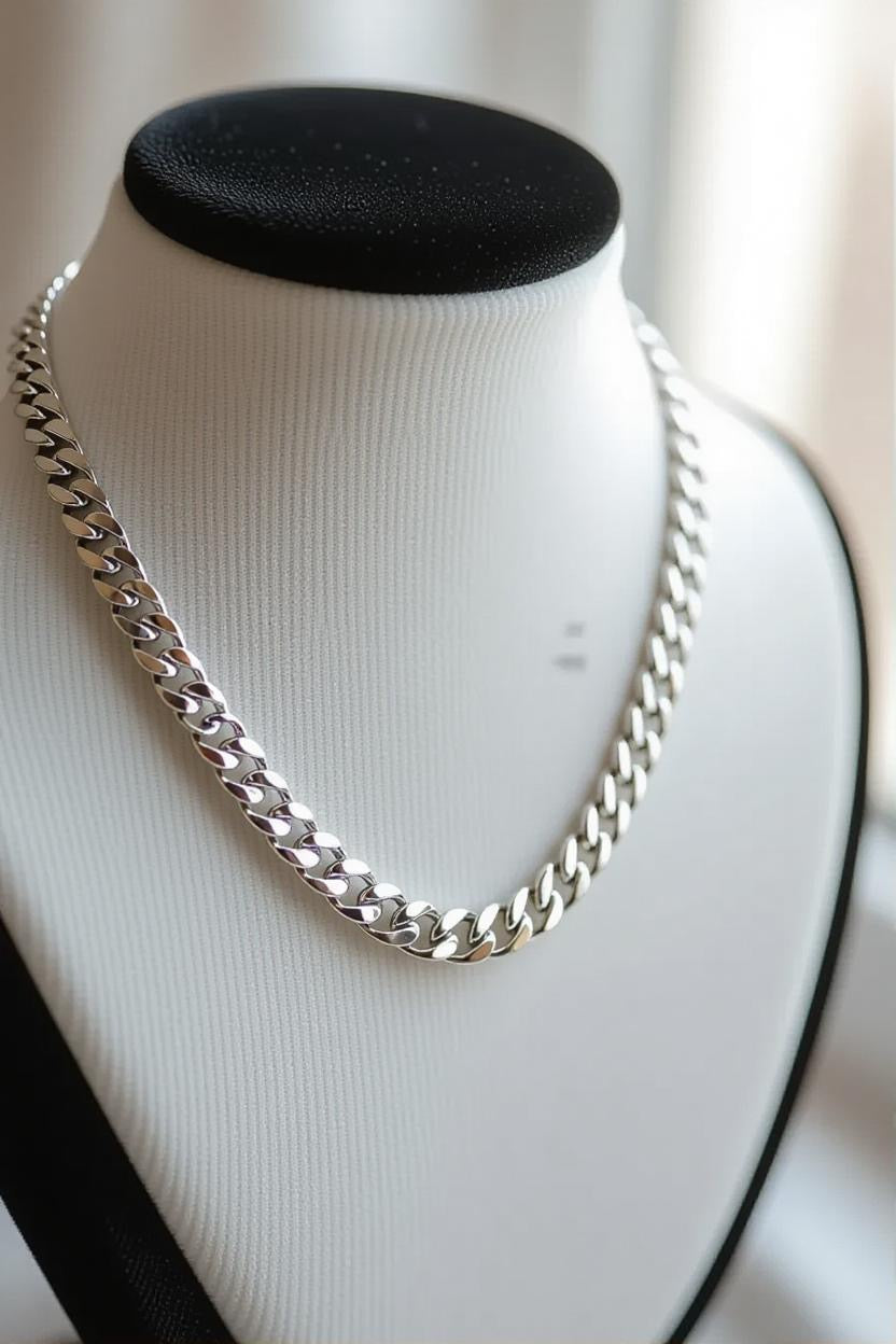 5mm Silver Stainless Steel Cuban Link Chain