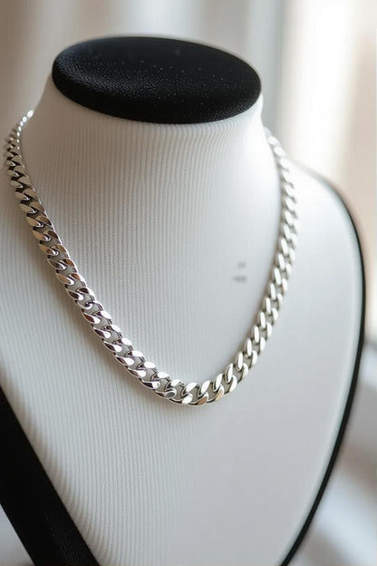 5mm Silver Stainless Steel Cuban Link Chain